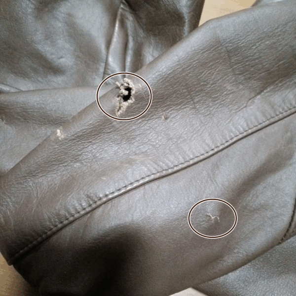 A-2フライトジャケットの穴塞ぎ　1