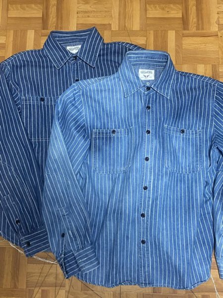 [ノーマン]ヴィンテージ ストライプデニムシャツ 長袖