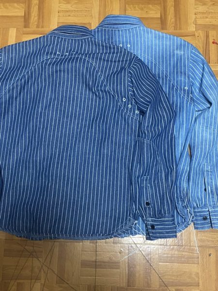 [ノーマン]ヴィンテージ ストライプデニムシャツ 長袖